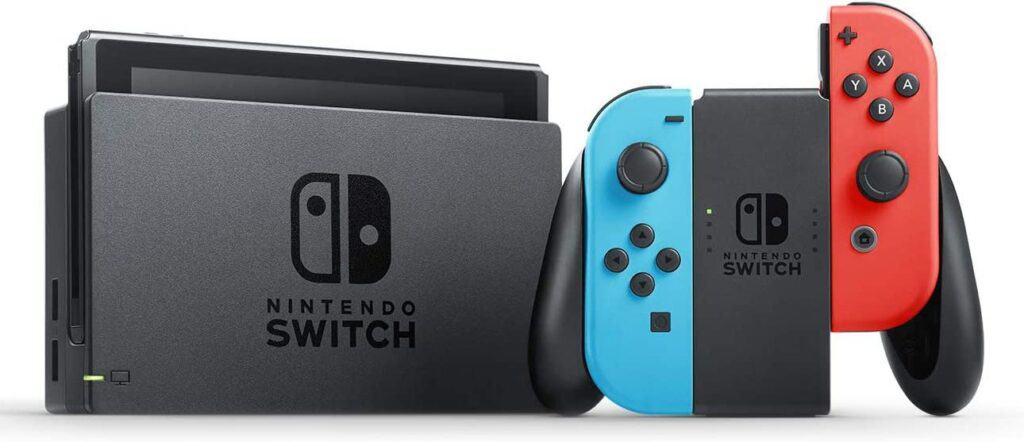 Nintendo Switch with Joy Con controllers