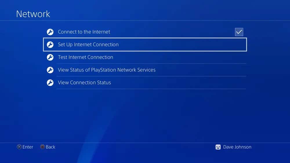 PS4 Set up Internet Connection
