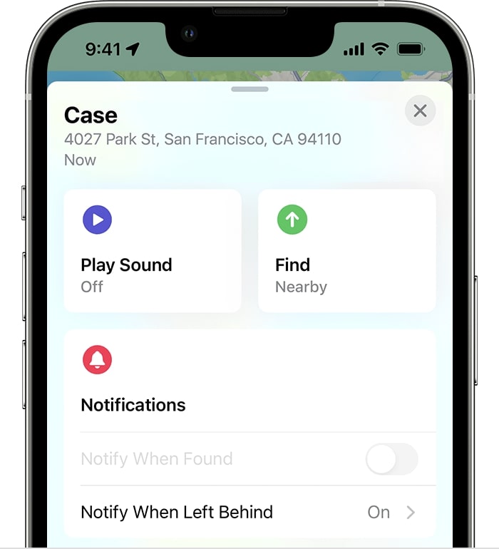 AirPods Case on Find My app