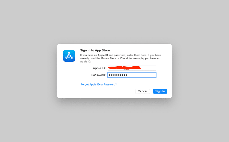 macOS App Store Sign-In