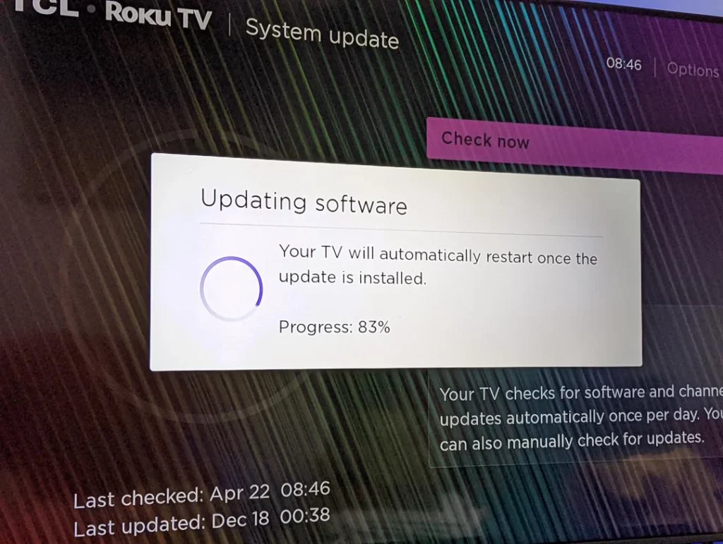 Software Updating on Roku TV