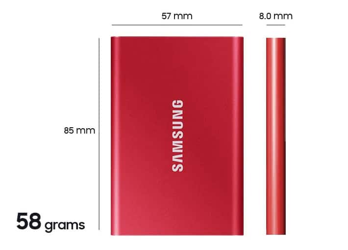 Samsung T7 Dimensions