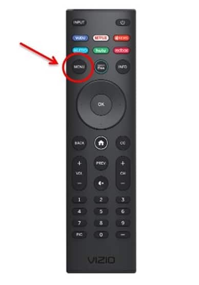 Vizio TV Remote Menu Button