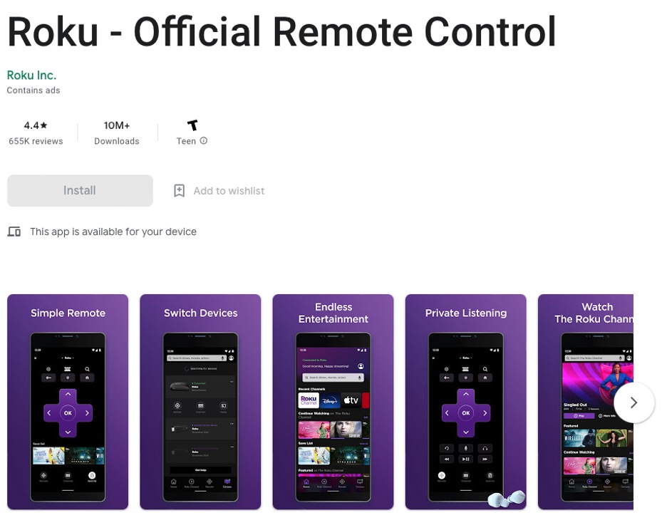 Roku Official Remote Control App