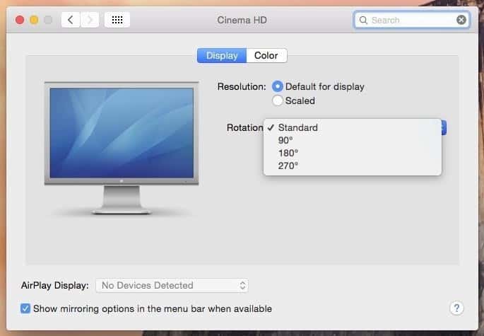 Rotate Display in Mac