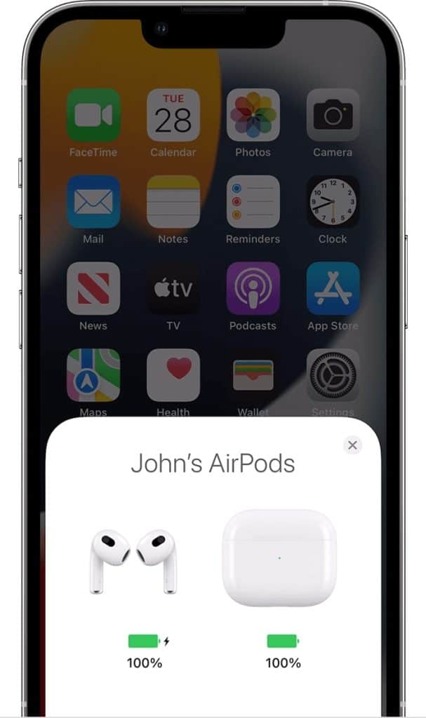 AirPods Charge Status on Homescreen