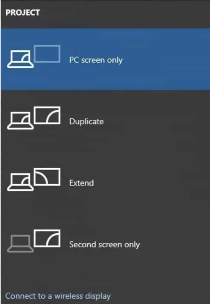 Windows Display options