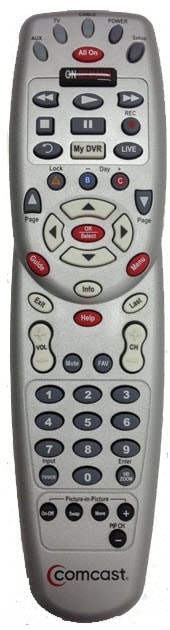 Comcast Silver with Red OK/Select Button Remote