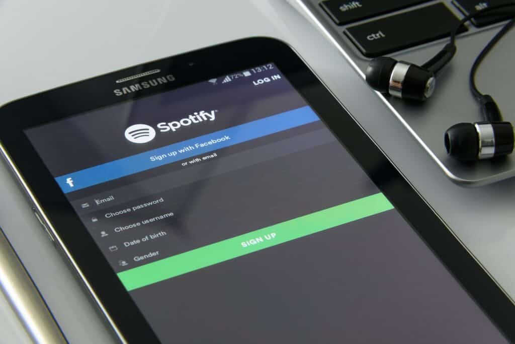 Spotify app on a Samsung device