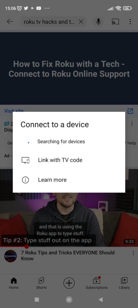 YouTube Connect to a Device